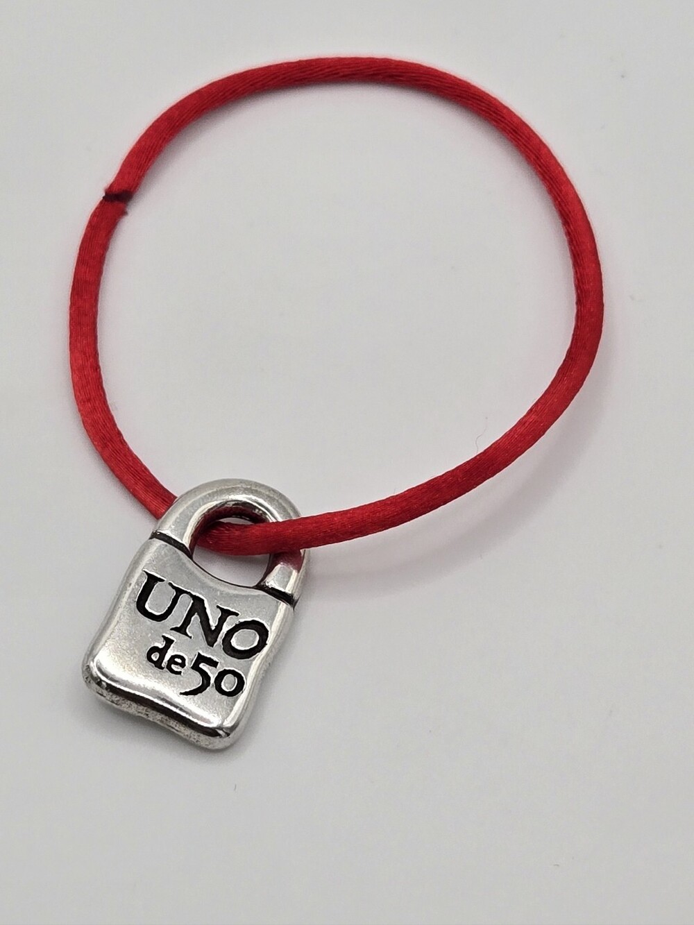 UNO de 50 Silver Lock Charm - This Is Not A Bracelet